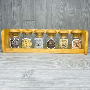 Handmade diy potion vintage spice rack / spice jars Halloween kitchen decoration